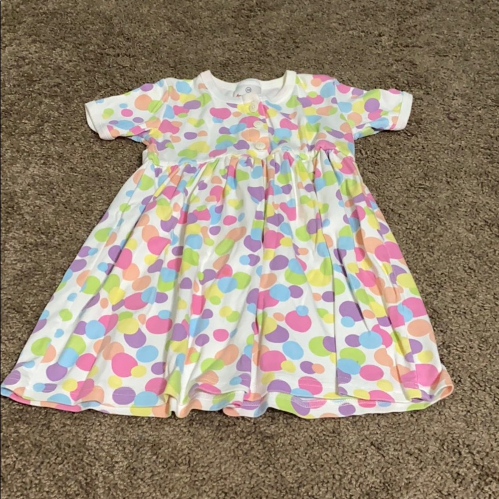Polkadotted button down dress